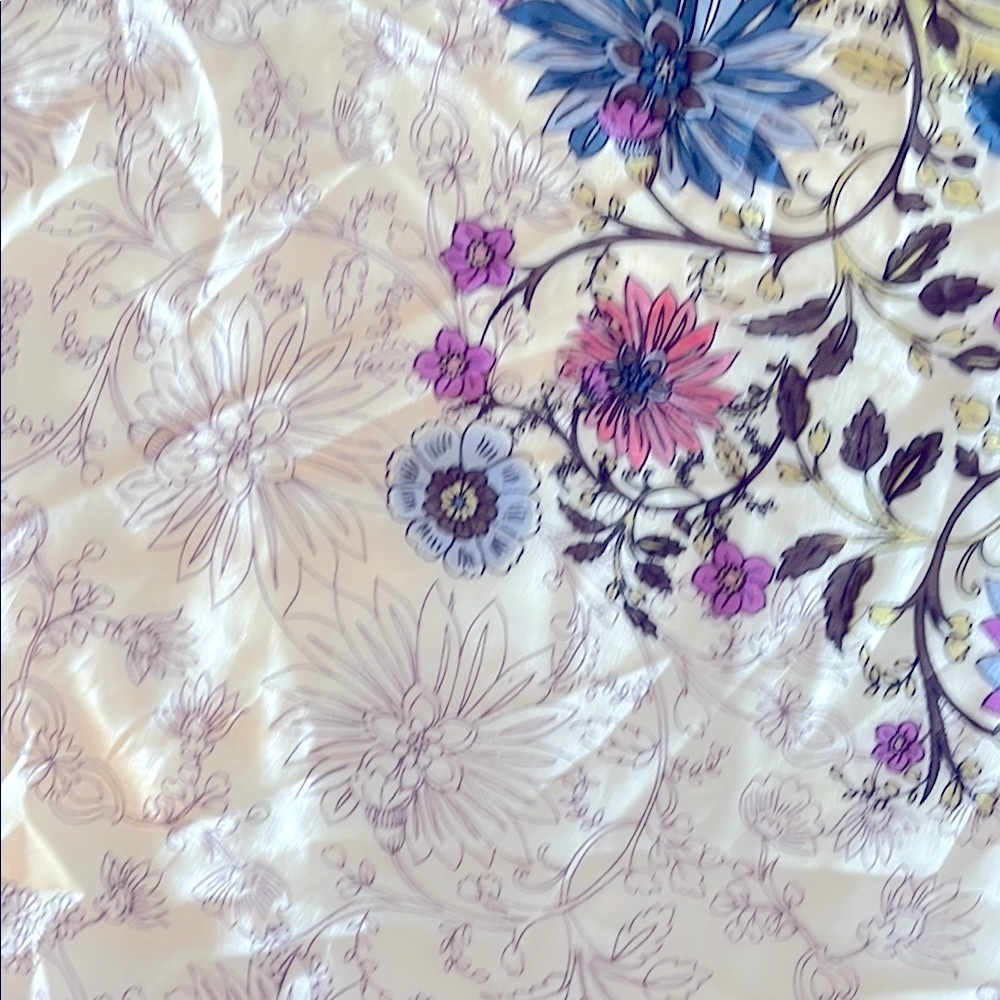 Johnny Was Pink and Blue Floral Scarf - Picture 6 of 6